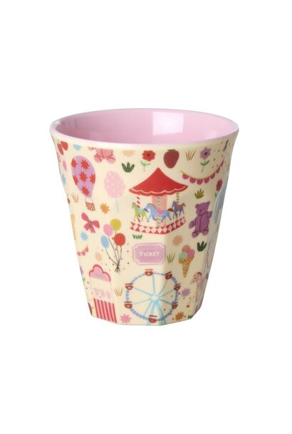 Melamine beker medium Fun Fair pink 250ml