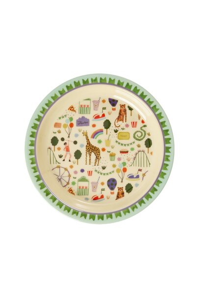 Melamine kids lunch bord Fun Fair mint