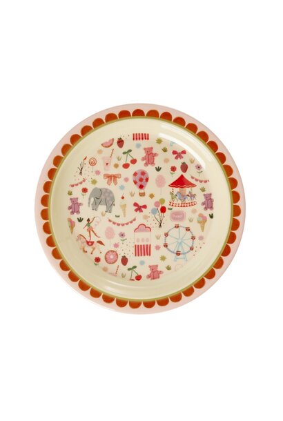 Melamine kids lunch bord Fun Fair pink