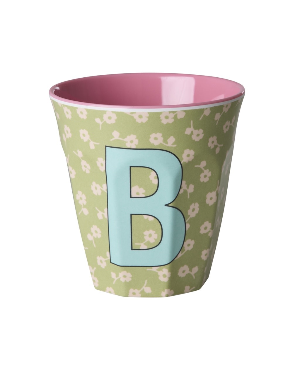 Melamine beker letter B Flowers medium 250ml-1