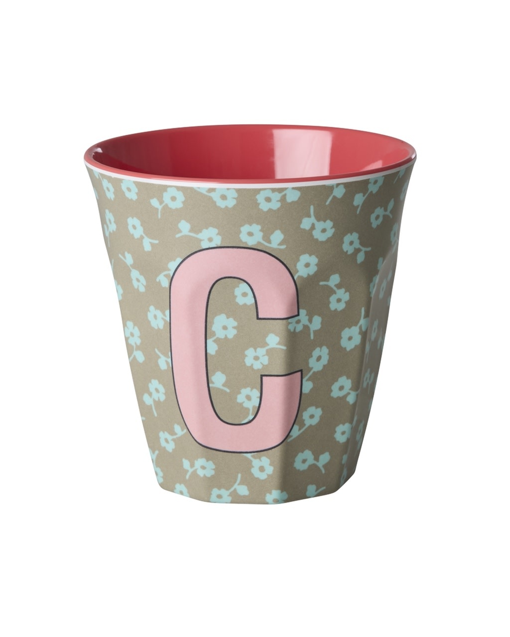 Melamine beker letter C Flowers medium 250ml-1