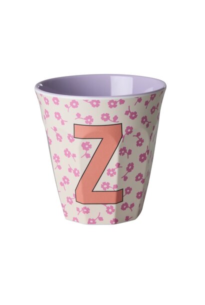 Melamine beker letter Z Flowers medium 250ml