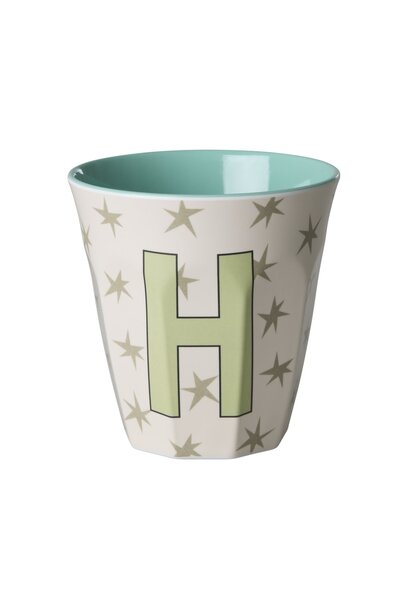 Melamine beker letter H Stars medium 250ml