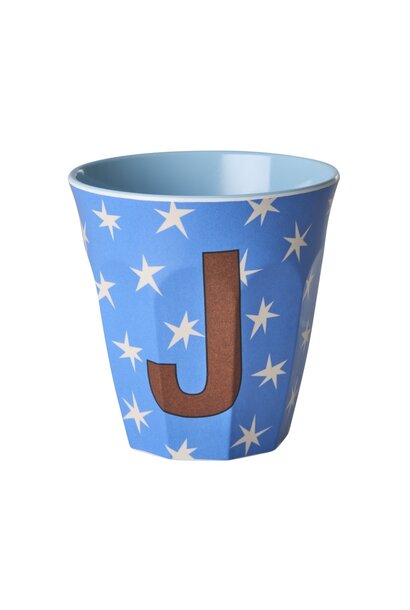 Melamine beker letter J Stars medium 250ml