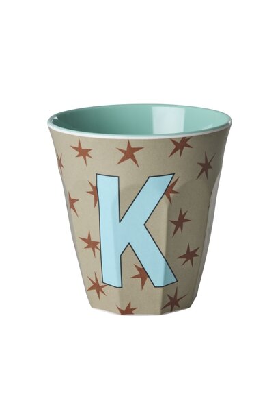 Melamine beker letter K Stars medium 250ml