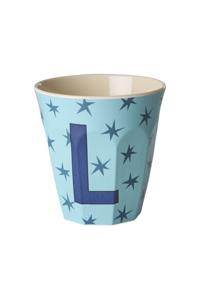 Melamine beker letter L Stars medium 250ml