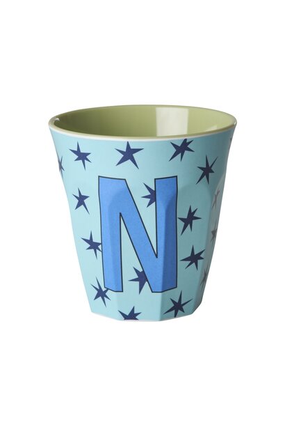 Melamine beker letter N Stars medium 250ml