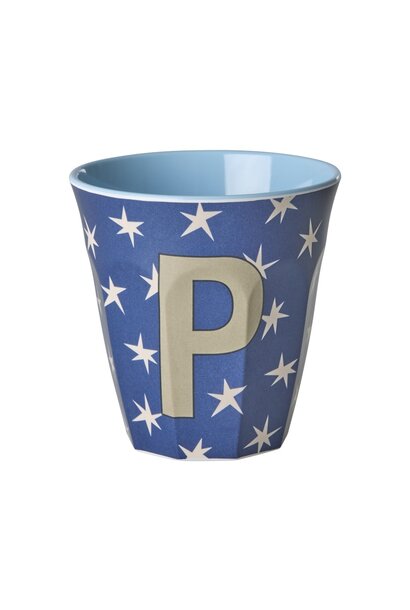 Melamine beker letter P Stars medium 250ml