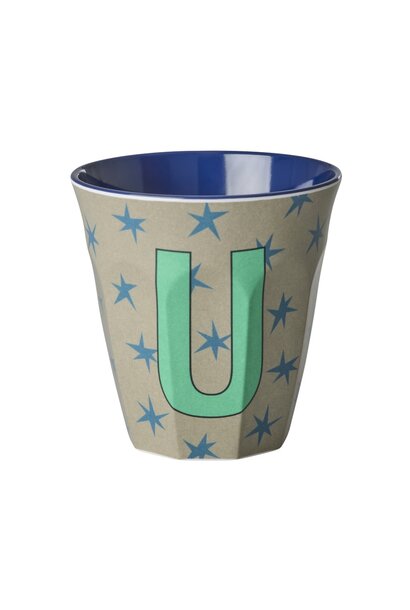 Melamine beker letter U Stars medium 250ml