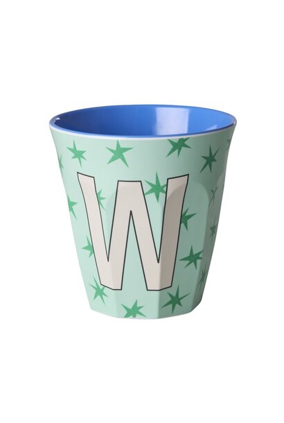 Melamine beker letter W Stars medium 250ml