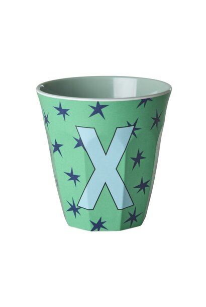 Melamine beker letter X Stars medium 250ml