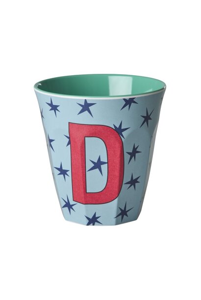 Melamine beker letter D Stars medium 250ml