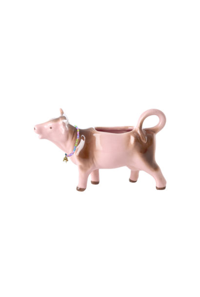 Aardewerk melk kan Cow / Koe pink