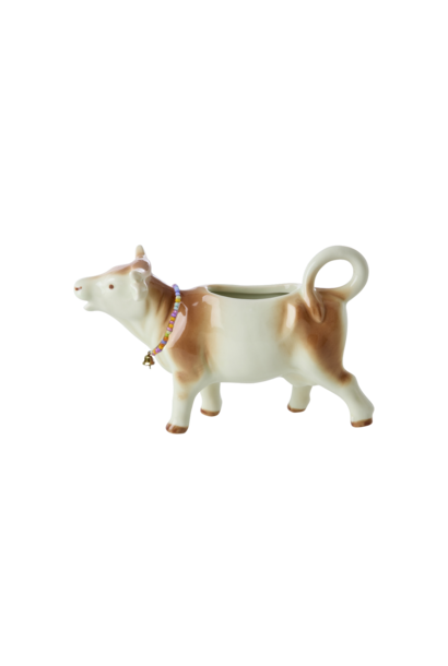 Aardewerk melk kan Cow / Koe brown