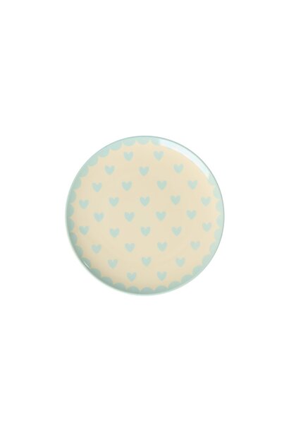 Melamine dessert bord Favorite Hearts dark mint