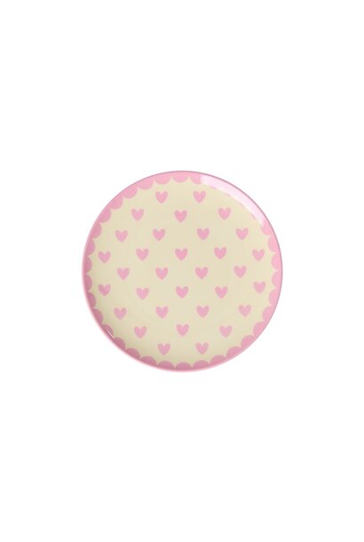 Melamine dessert bord Favorite Hearts dark pink