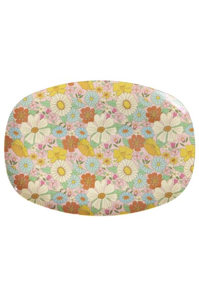 Melamine ovaal bord Flower Power