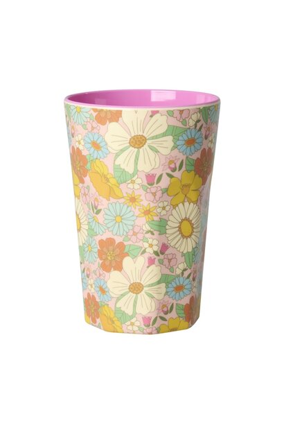 Melamine Tall beker Flower Power 400ml