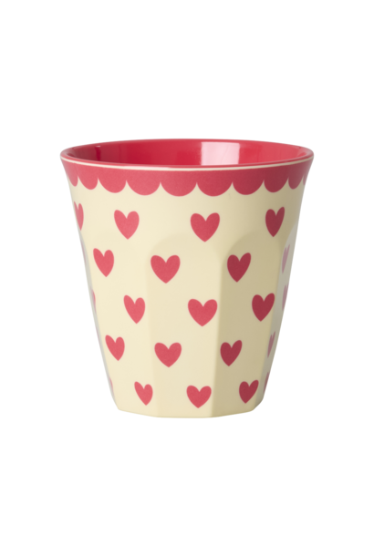Melamine beker medium Favorite Hearts red kiss 250ml
