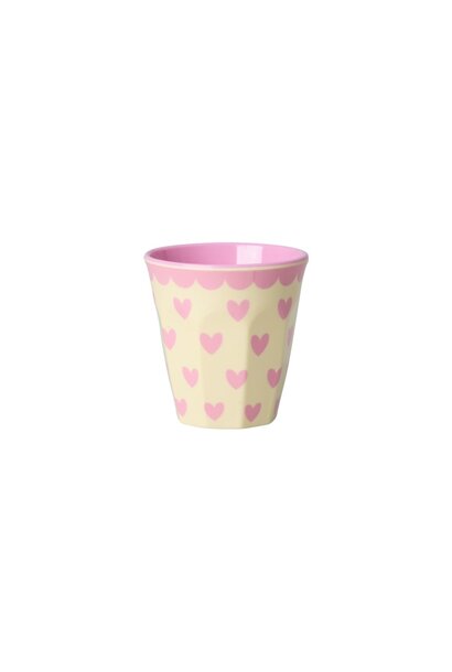 Melamine espresso beker Favorite Hearts dark pink 80ml