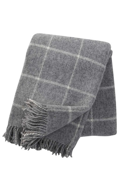 Plaid wol Vinga light grey