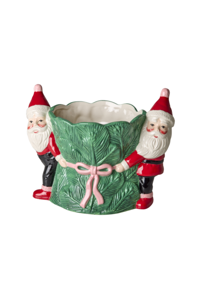 Aardewerk bloempot Santa