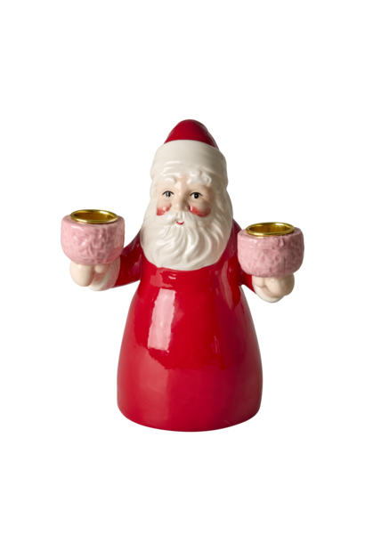 Aardewerk kandelaar Santa large - voor dinerkaars