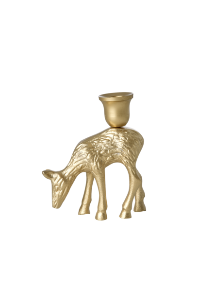 Kandelaar metaal Deer gold small