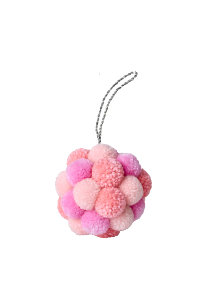 Kerst hanger Christmas Pom Pom pink