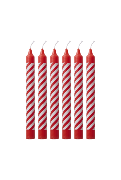 Kleine kaars Candy Stripes set/12 - 1HR