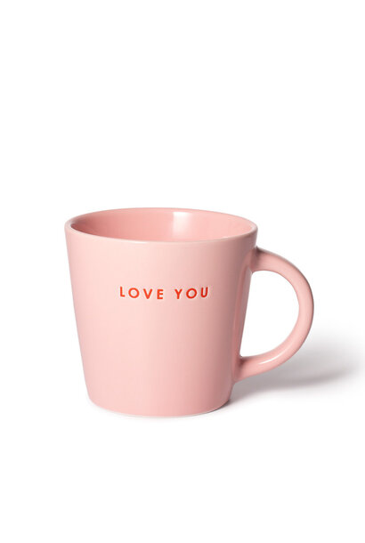 Cappuccino kop 250ml LOVE YOU pink