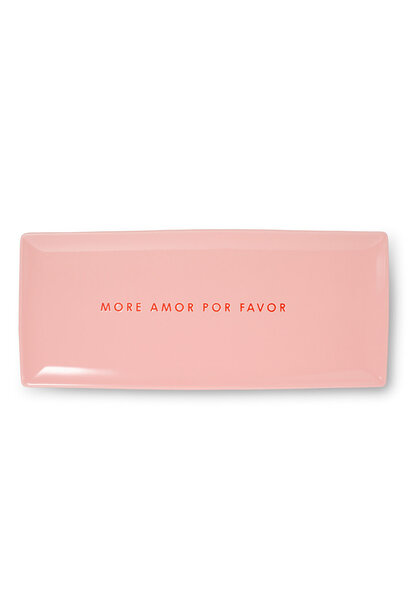 Schaal MORE AMOR POR FAVOR pink - B35cm x L15cm