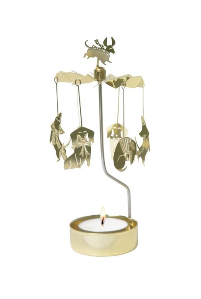 Theelicht houder draaiend / Angel chime Teckel / Dachshund