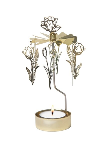 Theelicht houder draaiend / Angel chime Tulips