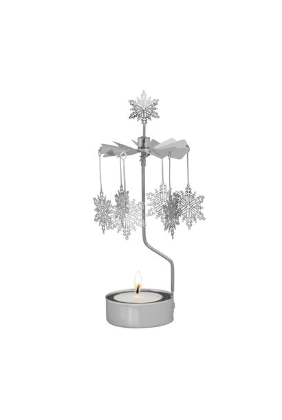 Theelicht houder draaiend / Angel chime Snowstar silver