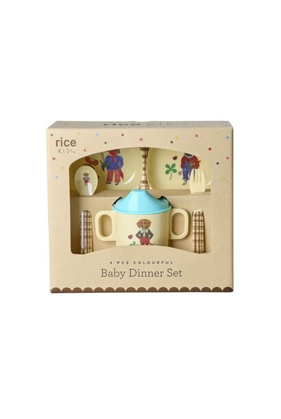 Melamine Baby dinner set Nathalie Lete brown - set/4 in giftbox