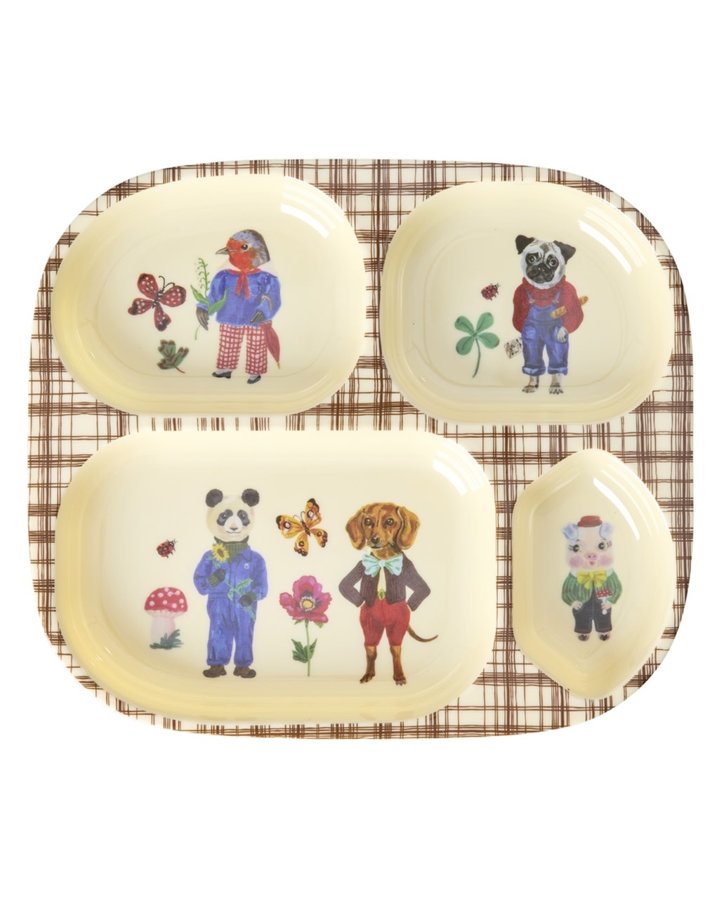 Melamine Baby dinner set Nathalie Lete brown - set/4 in giftbox-2