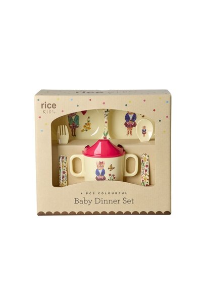 Melamine Baby dinner set Nathalie Lete cream - set/4 in giftbox