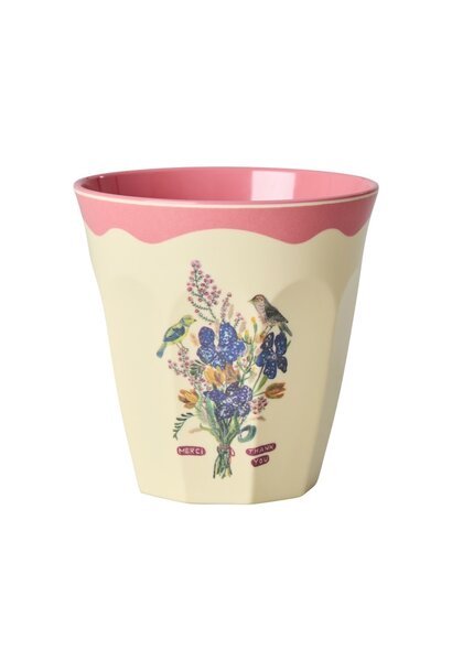 Melamine beker medium Nathalie Lete neon pink 250ml