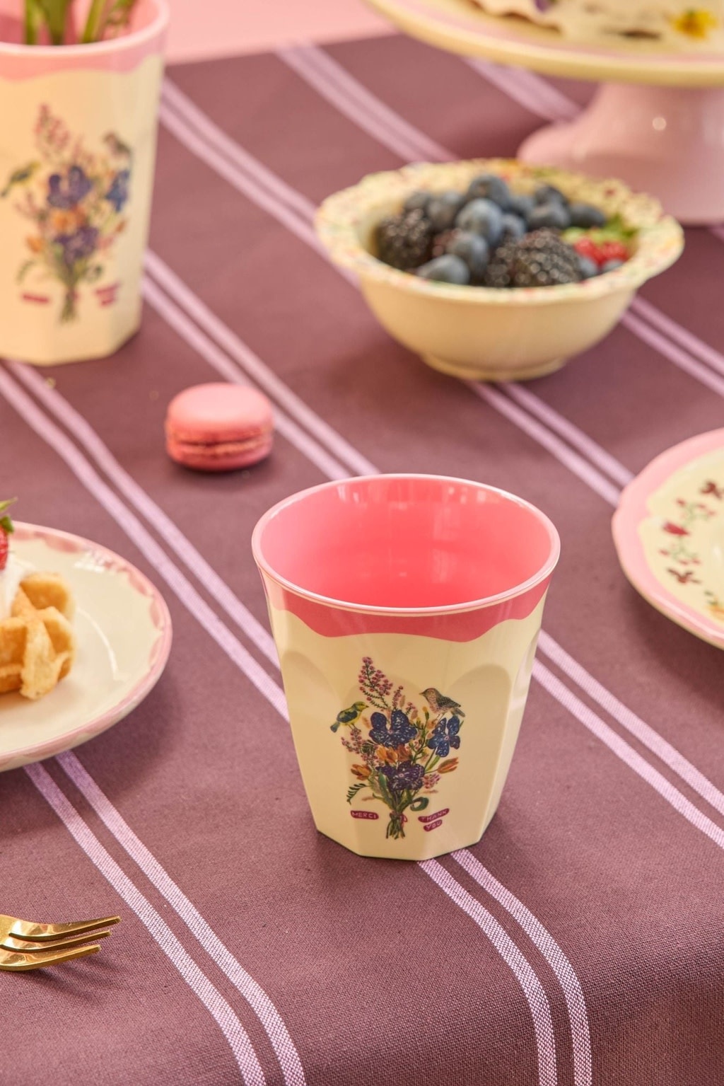 Melamine beker medium Nathalie Lete pink 250ml-2