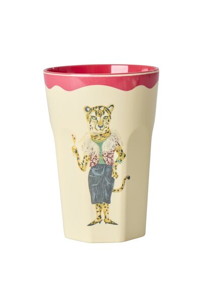 Melamine Tall beker Nathalie Lete red kiss - tiger 400ml