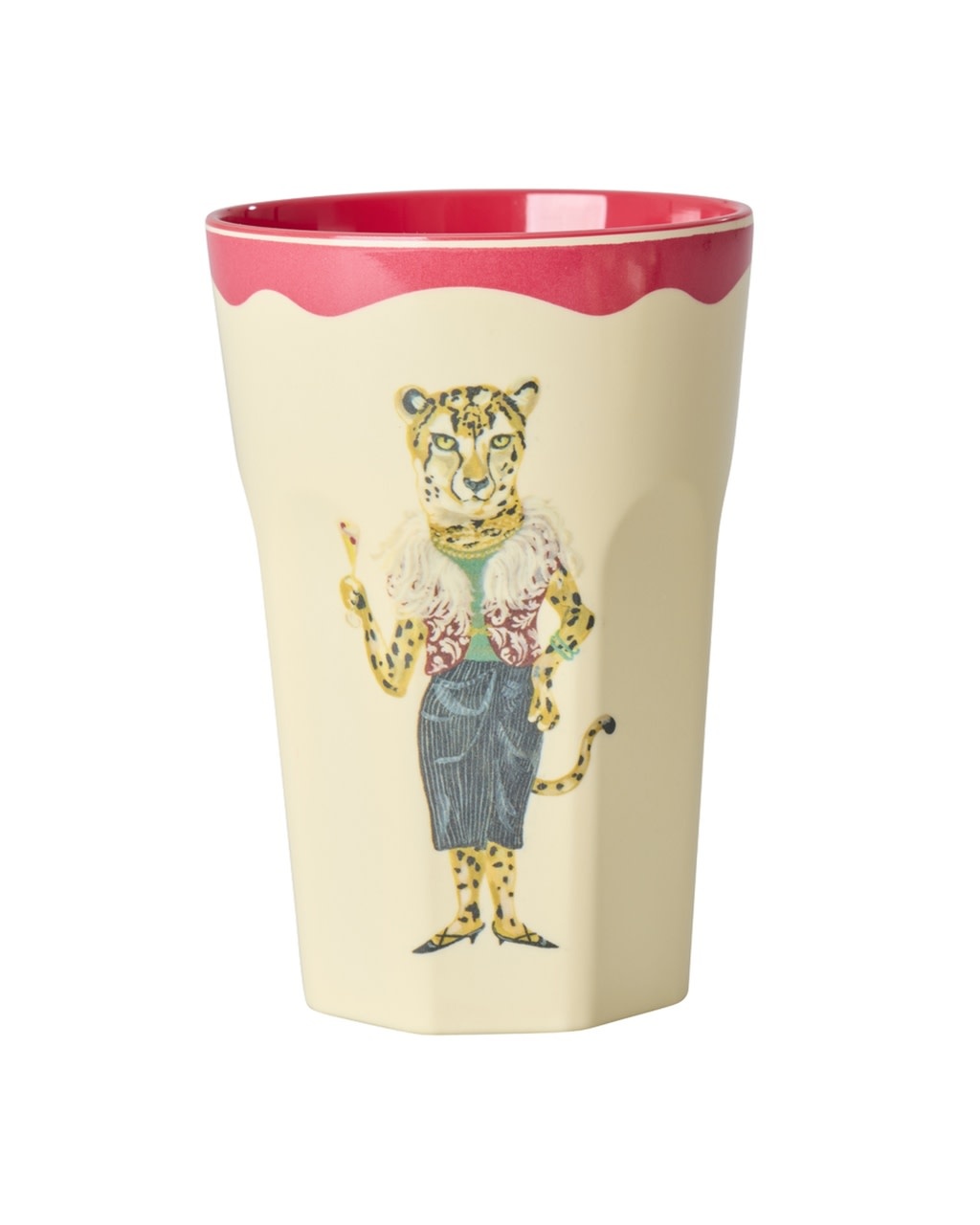 Melamine Tall beker Nathalie Lete red kiss - tiger 400ml-1