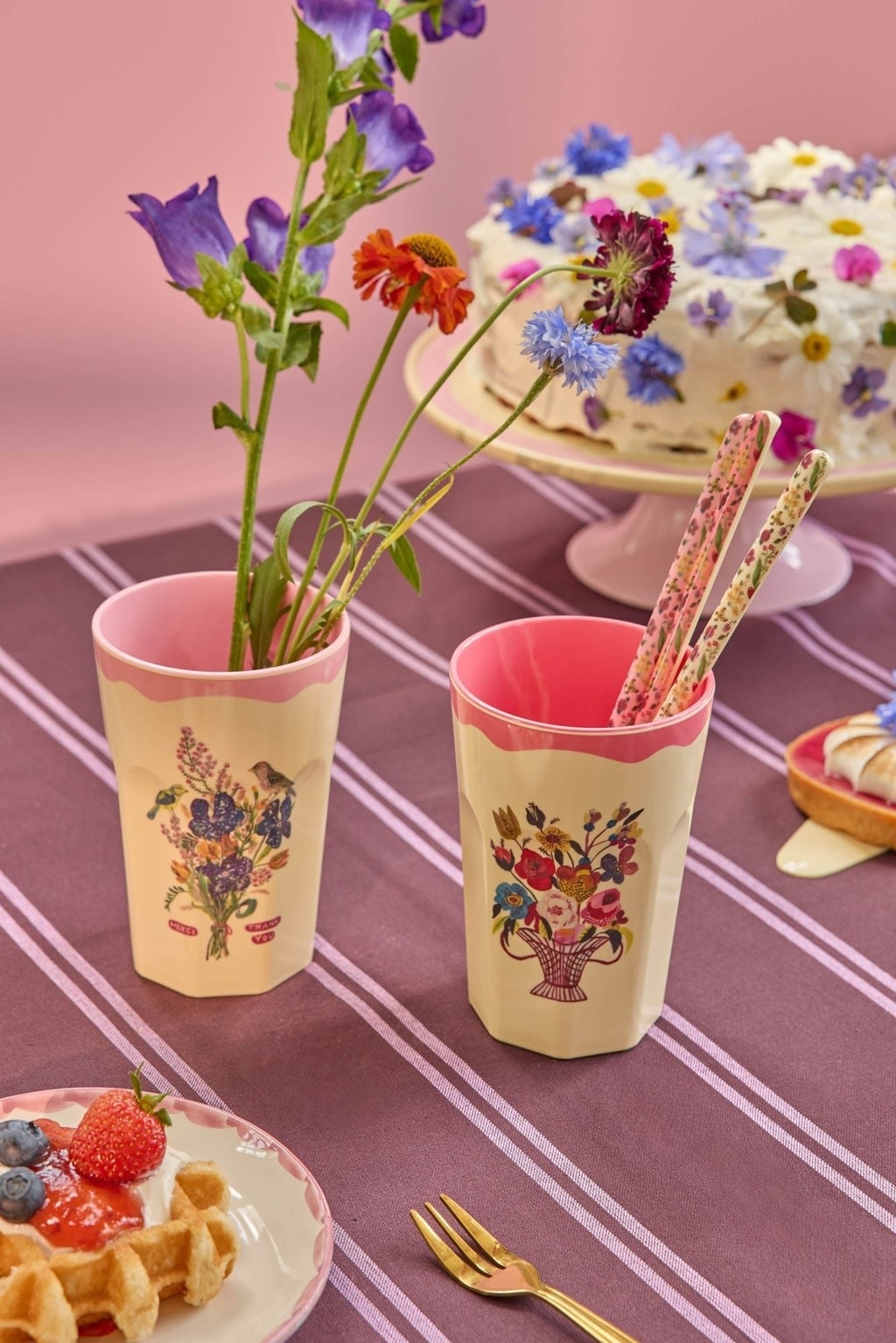 Melamine Tall beker Nathalie Lete coral 400ml-2