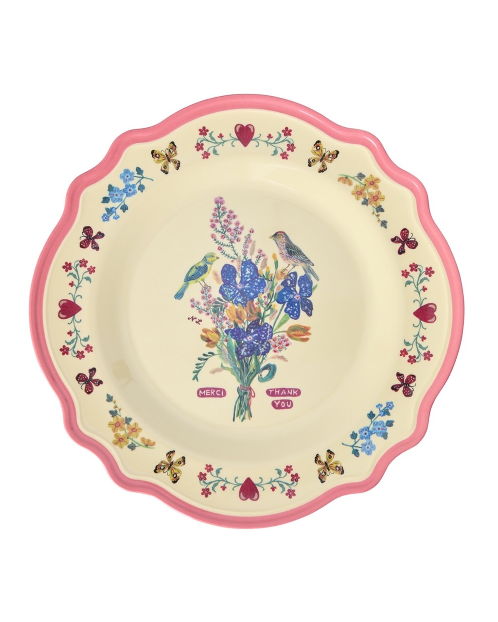 Melamine diner bord Vintage Nathalie Lete neon pink-1