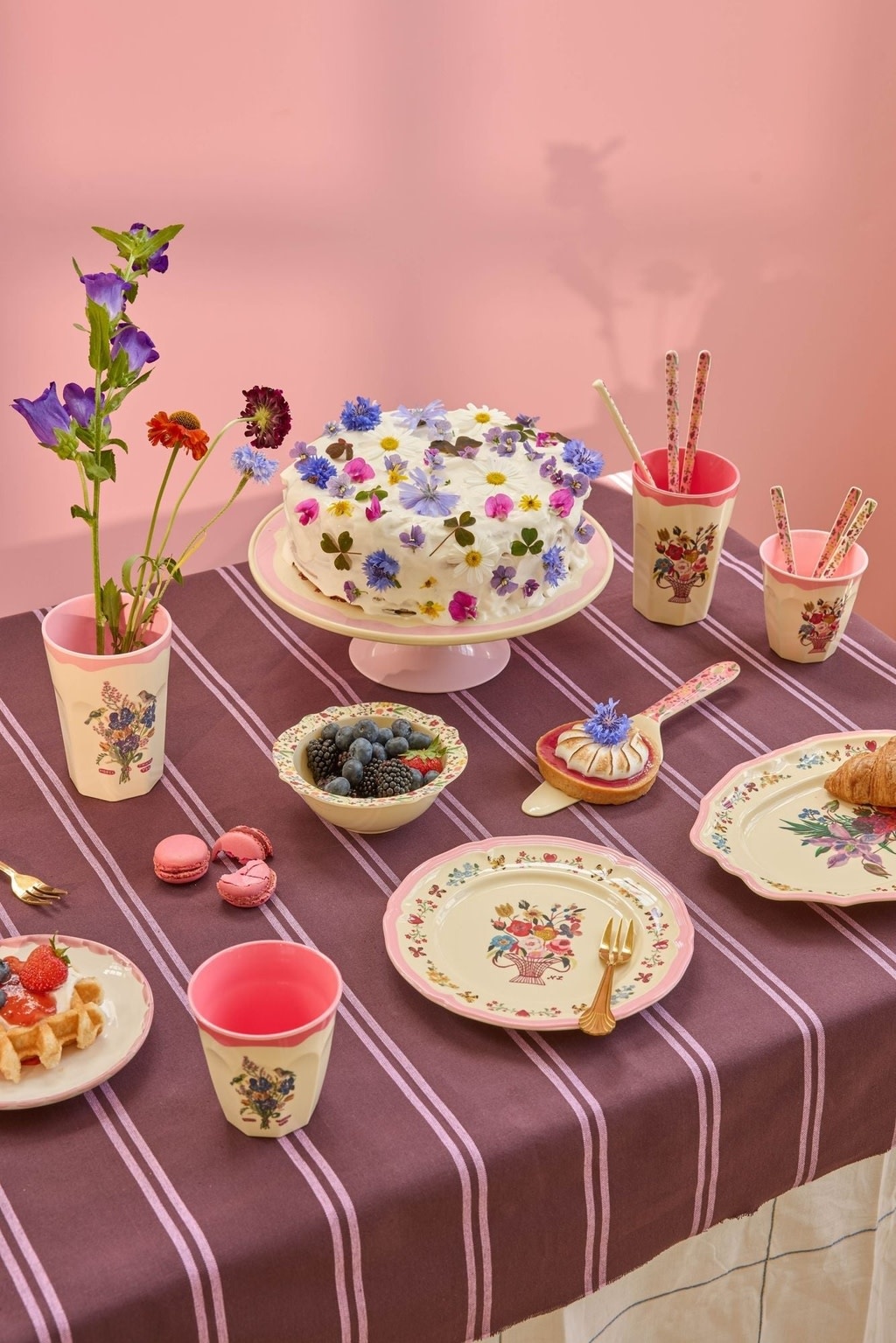 Melamine ovale serveer schaal small Vintage pink-3