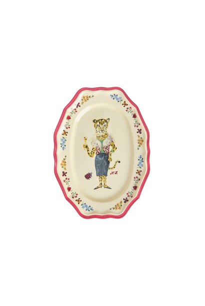 Melamine ovale serveer schaal small Vintage  Nathalie Lete red kiss