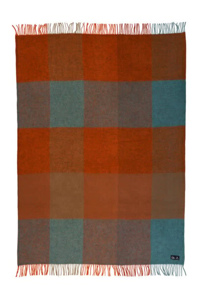 Plaid wol Gotland check mauve - 25% gotland, 75% lambswool