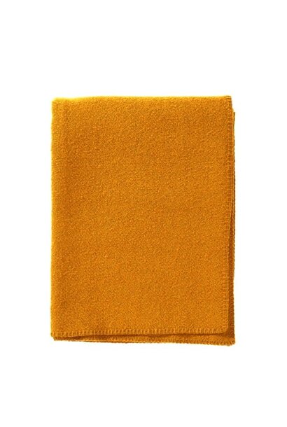 Plaid wol Boucle ochre - 100% woven wool