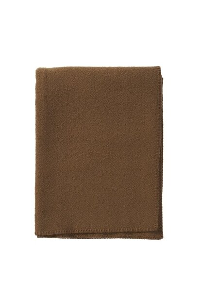 Plaid wol Boucle clay / moch mousse  - 100% woven wool