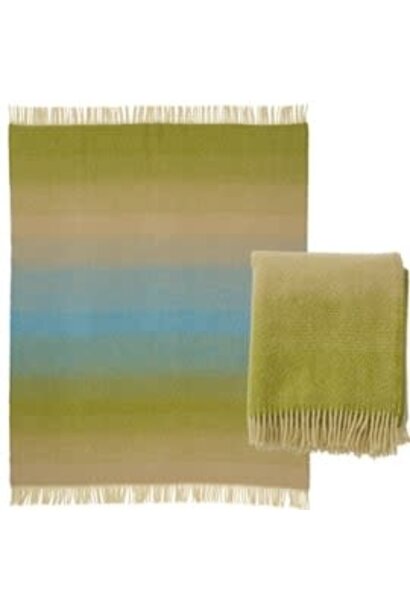 Plaid wol Aurora greenish blue - 100% woven lambswool